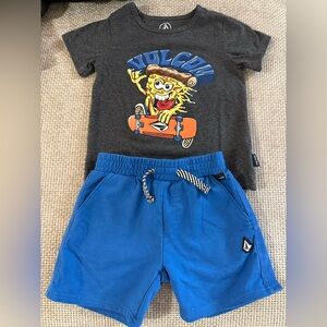 Volcom Outfit, Boy Size 4 Short and Tshirt Set EUC